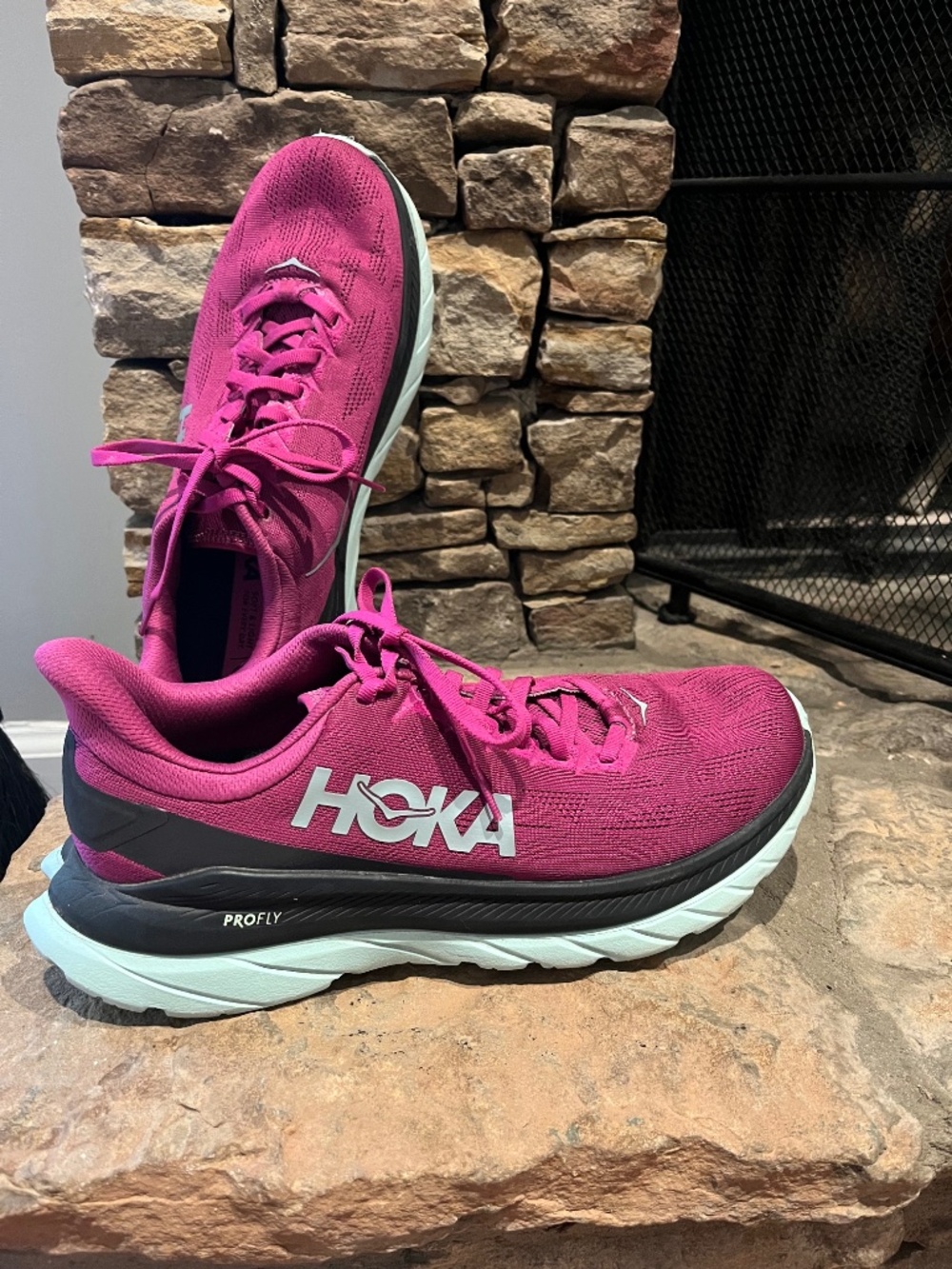 HOKA Mach 4 Running Shoes Festival Fuchsia/Black Women's Size 9 1/2 B